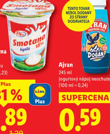 Pilos kyslá smotana 18 % tuku