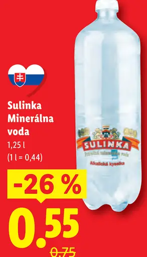 Sulinka prírodná minerálna voda