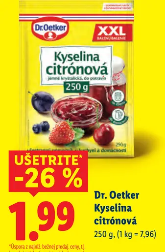 Dr. Oetker Kyselina citrónová