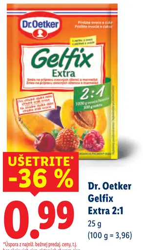 Dr. Oetker Gelfix Extra 2:1 želírovací prípravok