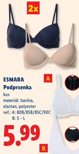 Esmara podprsenka bezšvová