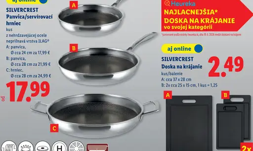 Silvercrest panvica z nehrdzavejúcej ocele