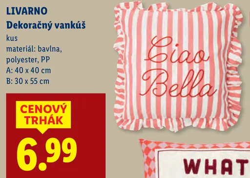 Livarno dekoračný vankúš Ciao Bella