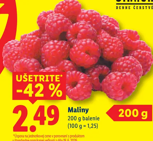 Maliny čerstvé