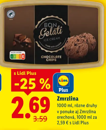 Bon Gelati zmrzlina chocolate chips