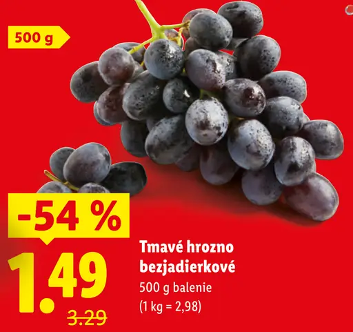 Tmavé hrozno bezjadierkové