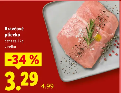 Bravčové plecko vcelku