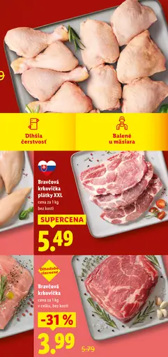 Bravčová krkovička plátky XXL bez kosti