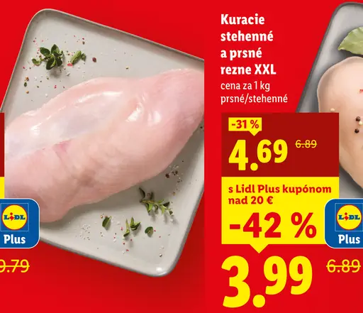 Kuracie stehnenné a prsia rezne XXL