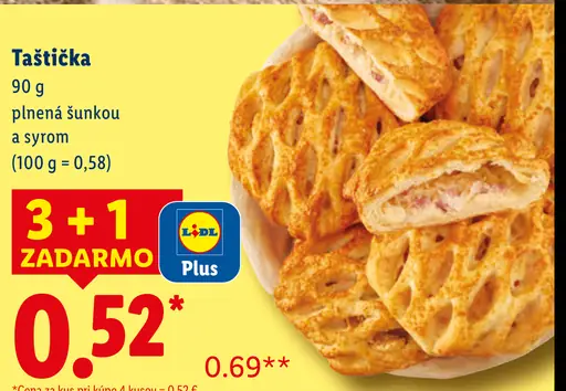 Taštička plnená šunkou a syrom
