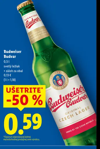 Budweiser Budvar svetlý ležiak plechovka