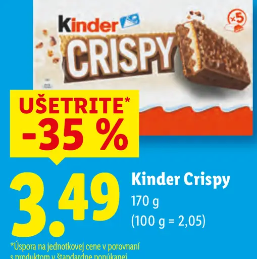 Kinder Crispy čokoládová tyčinka