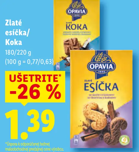 Opavia Zlaté esíčka alebo Koka sušienky