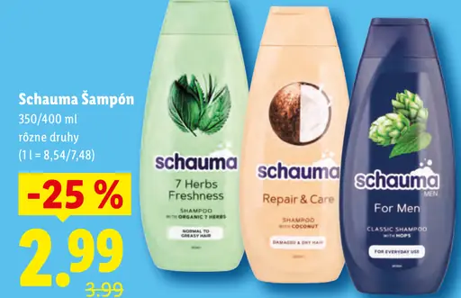 Schauma šampón vybrané druhy