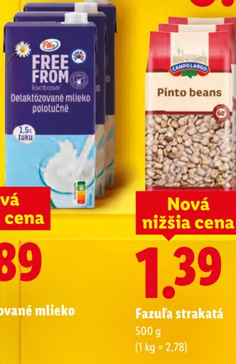 Milbona delaktózované mlieko polotučné