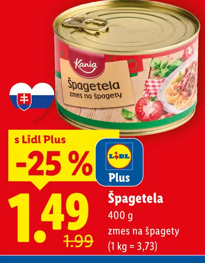 Kania špagetela zmes na špagety