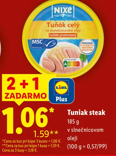Nixe tuniak steak v slnečnicovom oleji