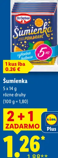 Dr. Oetker Šumienka pomarančová instantná limonáda