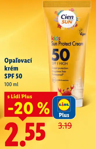 Cien Sun opaľovací krém kids SPF 50