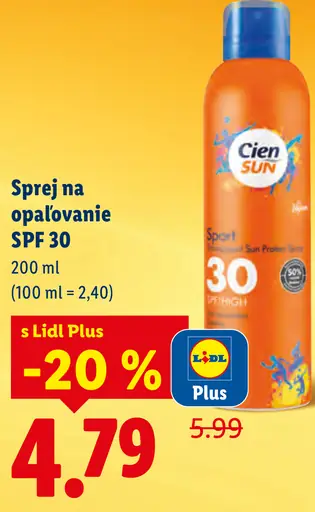 Cien Sun sprej na opaľovanie SPF 30
