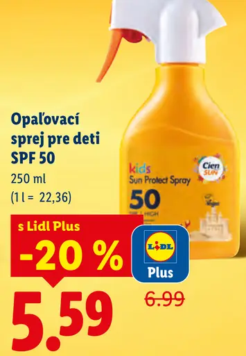 Cien Sun opaľovací sprej pre deti SPF 50