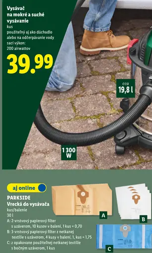 Parkside Vysávač na mokré a suché vysávanie