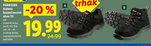 Parkside Kožená bezpečnostná obuv S3
