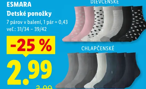 Esmara detské ponožky