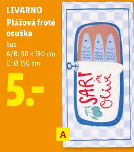Livarno plážová froté osuška