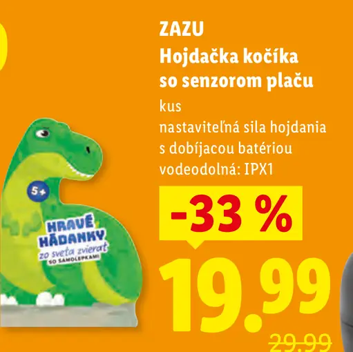 ZAZU Hojdačka kočíka so senzorom plaču