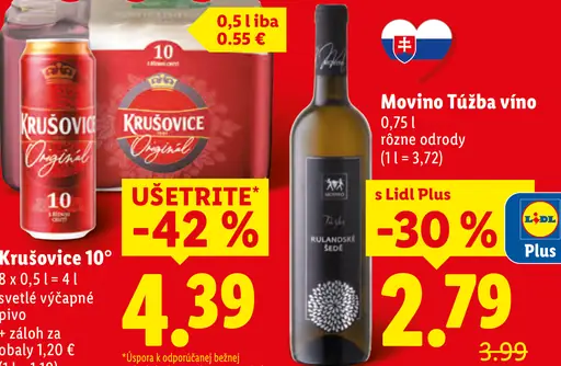 Krušovice svetlé pivo plechovka