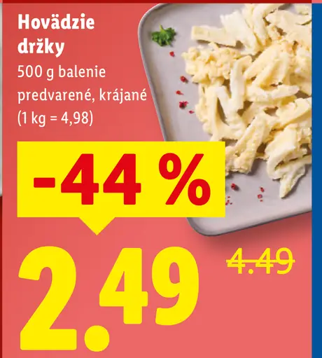 Hovädzie držky krájané predvarené