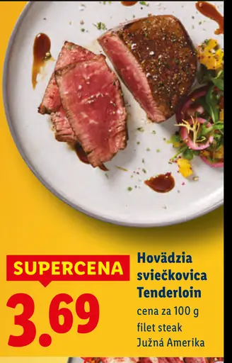 Hovädzia sviečkovica Tenderloin filet steak Južná Amerika