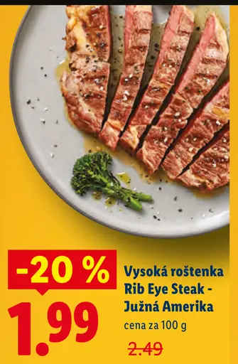 Juhoamerický Rib Eye Steak vysoká roštenka