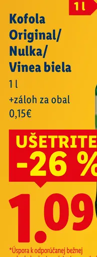 Kofola original, Kofola Nulka, Vinea biela nealkoholický nápoj plechovka