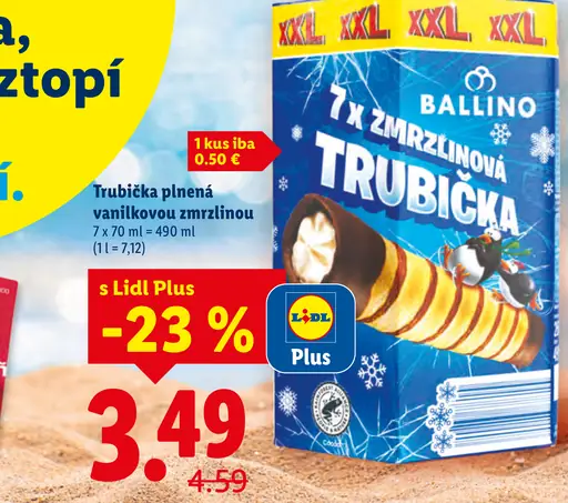 Ballino Trubičky plnené vanilkovou zmrzlinou