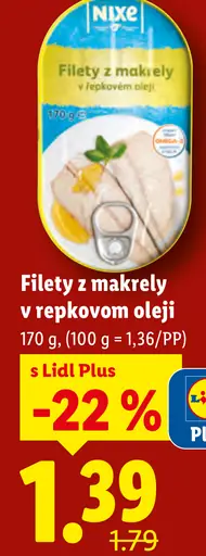 Nixe Filety z makrely v repkovom oleji