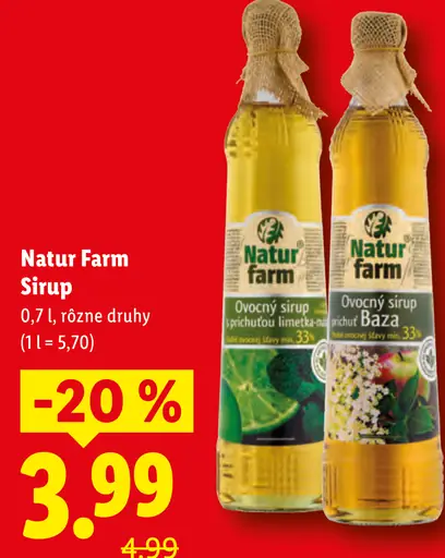 Natur Farm Ovocný sirup príchuť baza