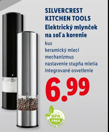 Silvercrest Kitchen Tools elektrický mlynček na soľ a korenie