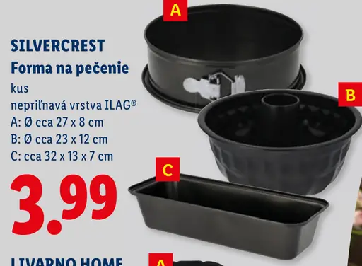 Silvercrest forma na pečenie s nepriľnavou vrstvou ILAG