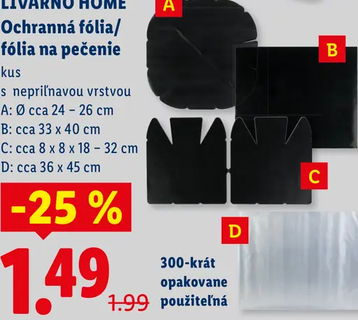 Livarno Home ochranná fólia / fólia na pečenie s nepriľnavou vrstvou, 300‑krát opakovane použiteľná