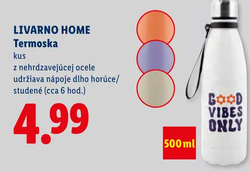 Livarno Home termoska z nehrdzavejúcej ocele
