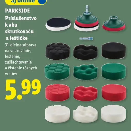 Parkside Príslušenstvo k aku skrutkovaču a leštičke