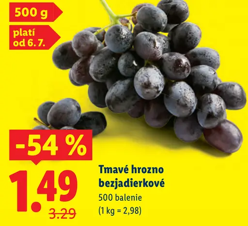 Tmavé hrozno bezjadierkové