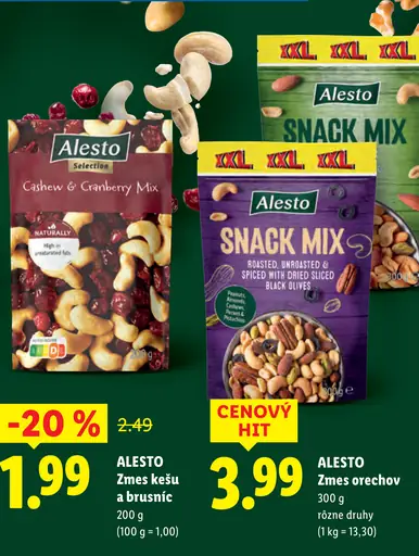 Alesto Zmes kešu a brusníc