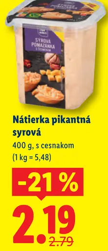 Pikantná syrová nátierka s cesnakom