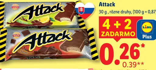 Sedita Attack čokoládová tyčinka, rôzne druhy