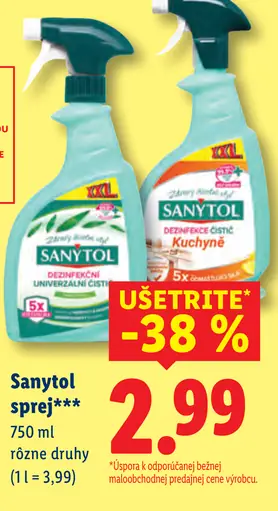 Sanytol dezinfekčný čistiaci sprej na kuchyňu