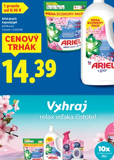 Ariel Allin1 PODS + Lenor Japanese Blossom pracie kapsuly