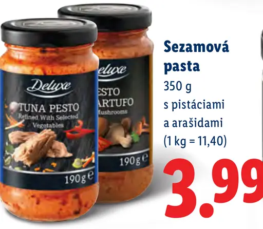 Deluxe sezamová pasta s pistáciami a arašidami